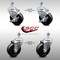 Service Caster 4 Inch SS Soft Rubber Wheel Swivel 1/2 Inch Threaded Stem Caster Brakes SCC, 2PK SCC-SSTS20S414-SRS-121315-2-TLB-2 - alternate 1